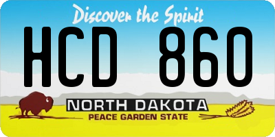 ND license plate HCD860