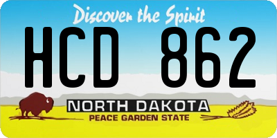 ND license plate HCD862