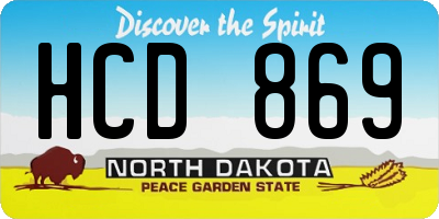 ND license plate HCD869