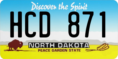 ND license plate HCD871