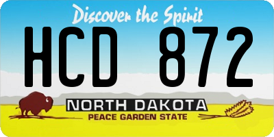 ND license plate HCD872