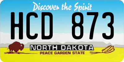 ND license plate HCD873