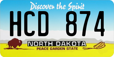 ND license plate HCD874