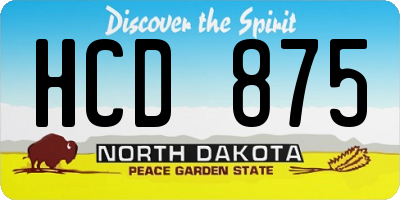 ND license plate HCD875