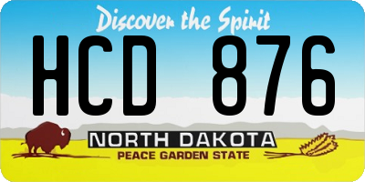 ND license plate HCD876