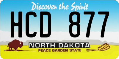 ND license plate HCD877