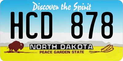 ND license plate HCD878