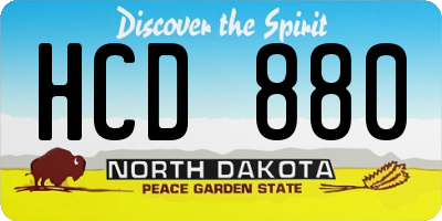 ND license plate HCD880