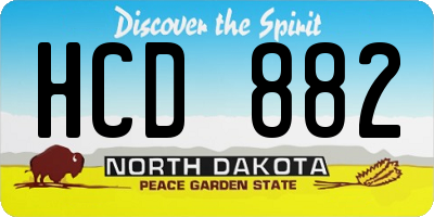 ND license plate HCD882