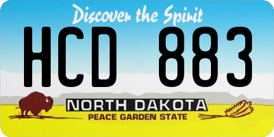 ND license plate HCD883