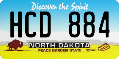 ND license plate HCD884