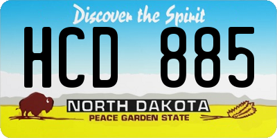 ND license plate HCD885