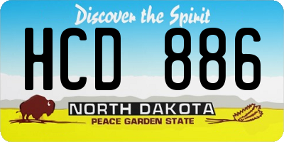 ND license plate HCD886