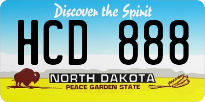 ND license plate HCD888