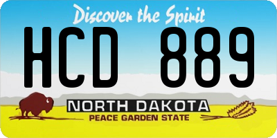 ND license plate HCD889