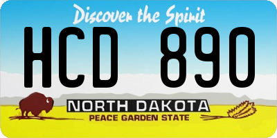 ND license plate HCD890