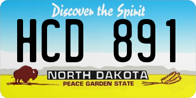 ND license plate HCD891