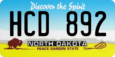 ND license plate HCD892