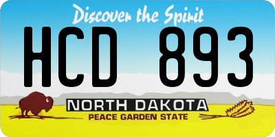 ND license plate HCD893