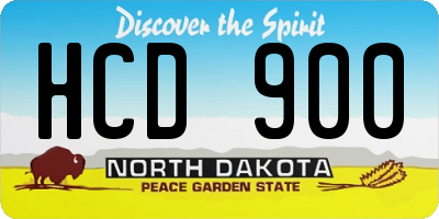 ND license plate HCD900