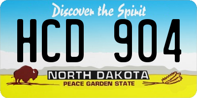 ND license plate HCD904