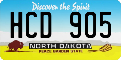 ND license plate HCD905