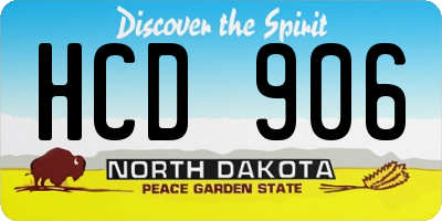 ND license plate HCD906