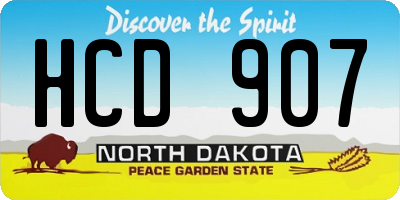 ND license plate HCD907