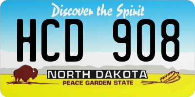 ND license plate HCD908