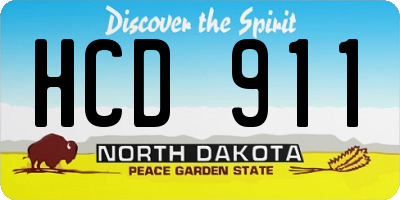 ND license plate HCD911