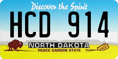 ND license plate HCD914