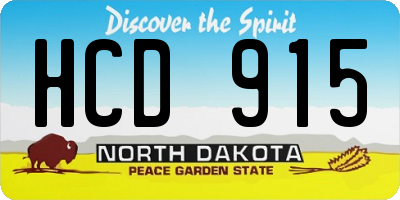 ND license plate HCD915