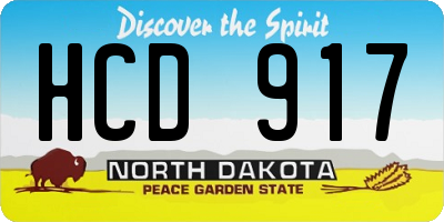 ND license plate HCD917