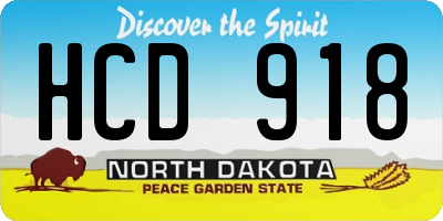 ND license plate HCD918