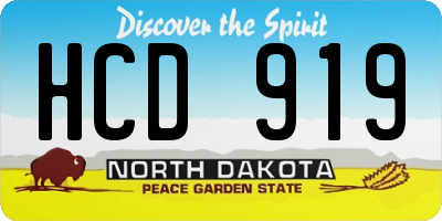 ND license plate HCD919