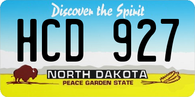 ND license plate HCD927