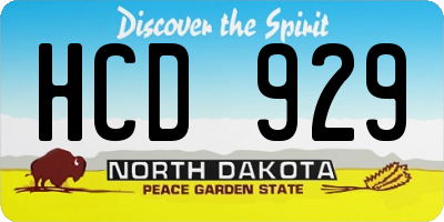 ND license plate HCD929