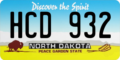 ND license plate HCD932