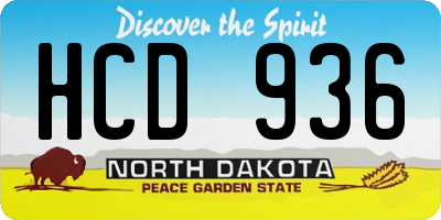 ND license plate HCD936