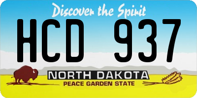 ND license plate HCD937