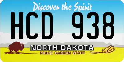 ND license plate HCD938