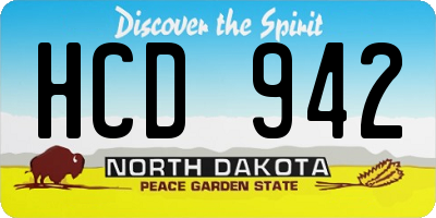 ND license plate HCD942