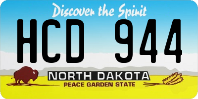 ND license plate HCD944