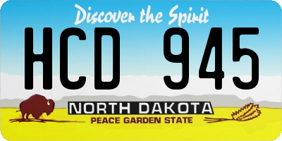 ND license plate HCD945