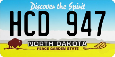 ND license plate HCD947