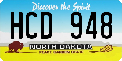 ND license plate HCD948