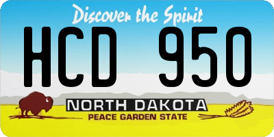 ND license plate HCD950