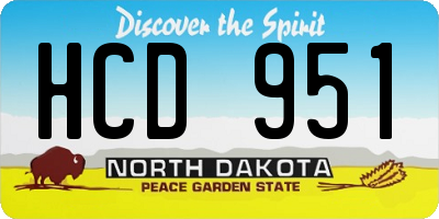 ND license plate HCD951