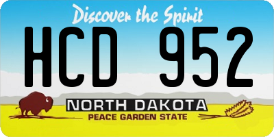 ND license plate HCD952