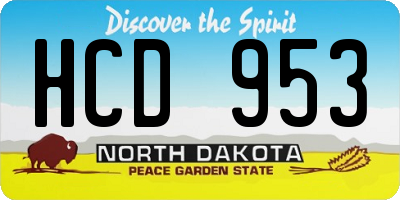 ND license plate HCD953